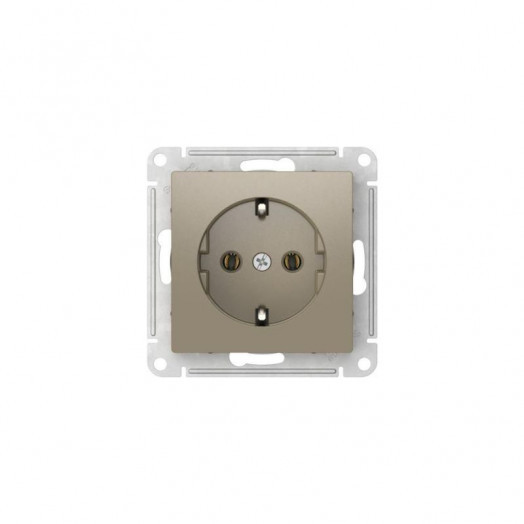 Розетка AtlasDesign 16А с заземл. быстрозажим. клем. механизм шампань SE ATN000543S