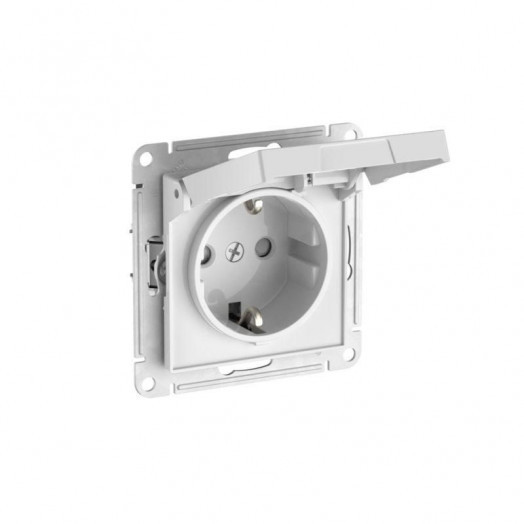 Розетка AtlasDesign 16А IP20 с заземл. защ. шторки с крышкой быстрозажим. клем. механизм бел. SE ATN000146S