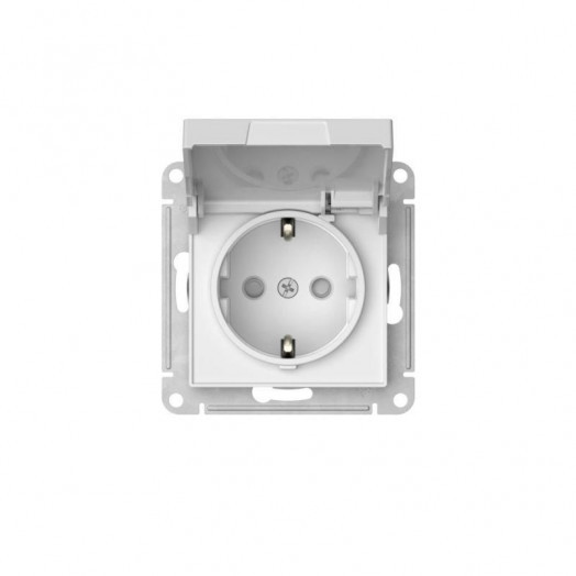 Розетка AtlasDesign 16А IP20 с заземл. защ. шторки с крышкой быстрозажим. клем. механизм бел. SE ATN000146S