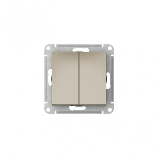 Выключатель 2-кл. AtlasDesign (сх. 5) 10AX быстрозажим. клем. механизм шампань SE ATN000551S