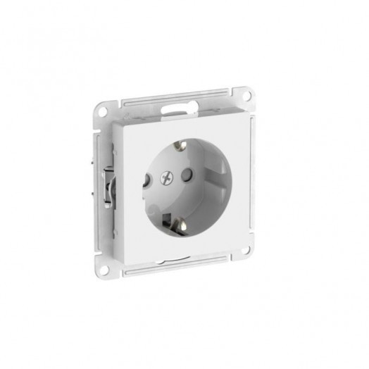 Розетка AtlasDesign 16А с заземл. защ. шторки быстрозажим. клем. механизм бел. SE ATN000145S