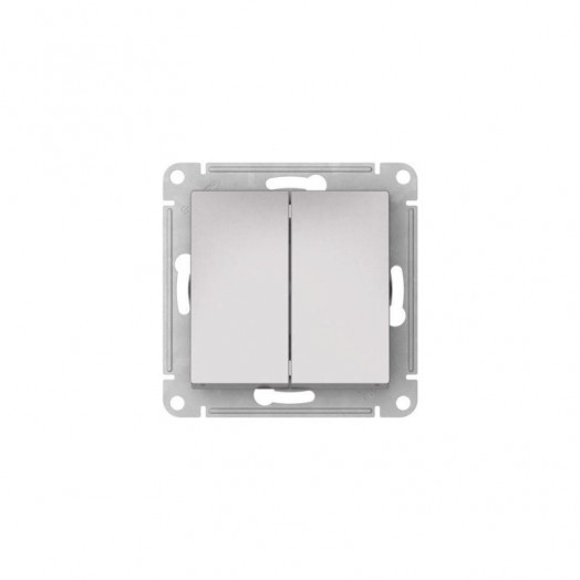 Выключатель 2-кл. AtlasDesign (сх. 5) 10AX быстрозажим. клем. механизм алюм. SE ATN000351S