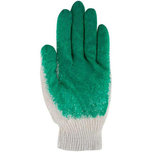 Перчатки вязаные с резиновой заливкой наладонника х/б 12470