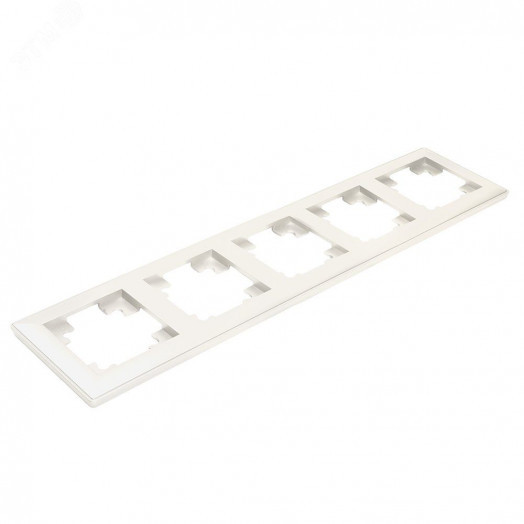 Рамка пятиместная пластик серия Катрин белый STEKKER