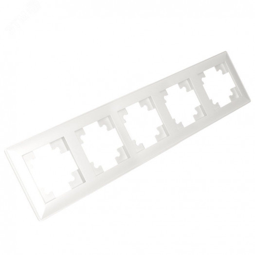 Рамка пятиместная пластик серия Катрин белый STEKKER