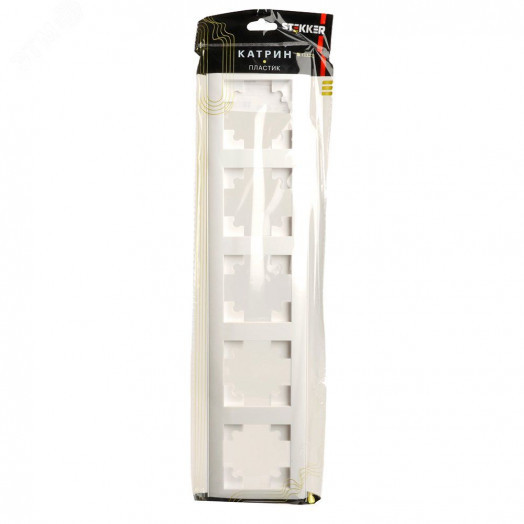Рамка пятиместная пластик серия Катрин белый STEKKER