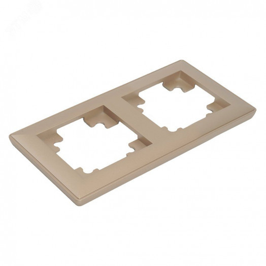 Рамка двухместная пластик серия Катрин шампань STEKKER