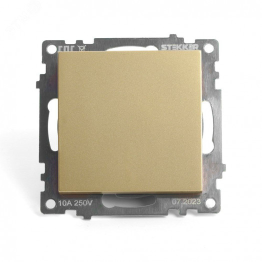 Выключатель одноклавишный (механизм) серия Катрин золото STEKKER