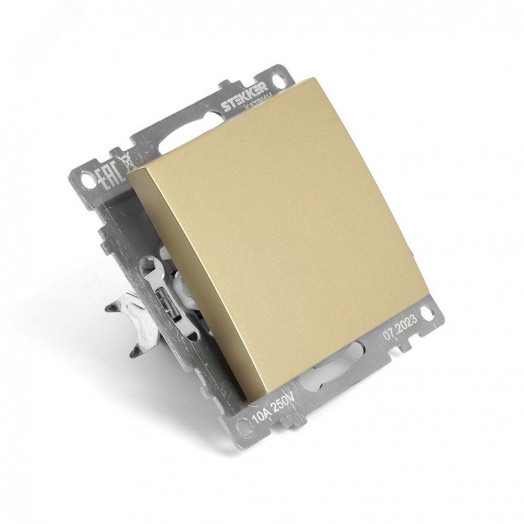 Выключатель одноклавишный (механизм) серия Катрин золото STEKKER