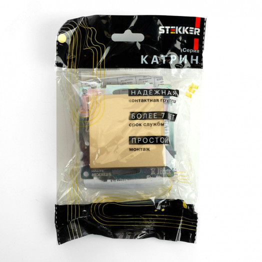 Выключатель одноклавишный (механизм) серия Катрин золото STEKKER