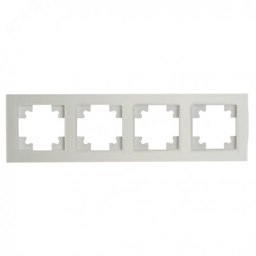 Рамка четырехместная стекло серия Катрин белый матовый STEKKER