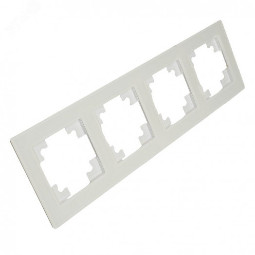 Рамка четырехместная стекло серия Катрин белый матовый STEKKER