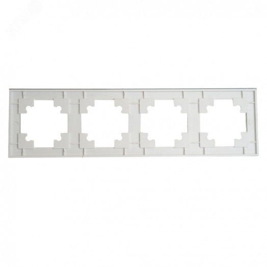 Рамка четырехместная стекло серия Катрин белый матовый STEKKER