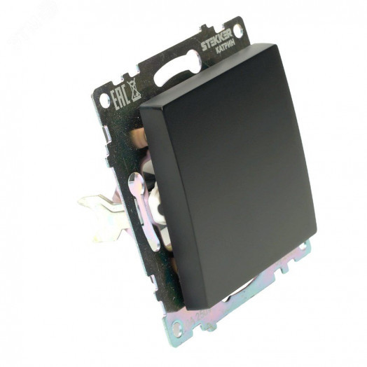 Переключатель перекрестный одноклавишный (механизм) 250В 10А серия Катрин черный STEKKER