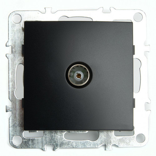 Розетка телевизионная одноместная 75 Ом 5-862МГц (механизм) серия Эрна черный STEKKER