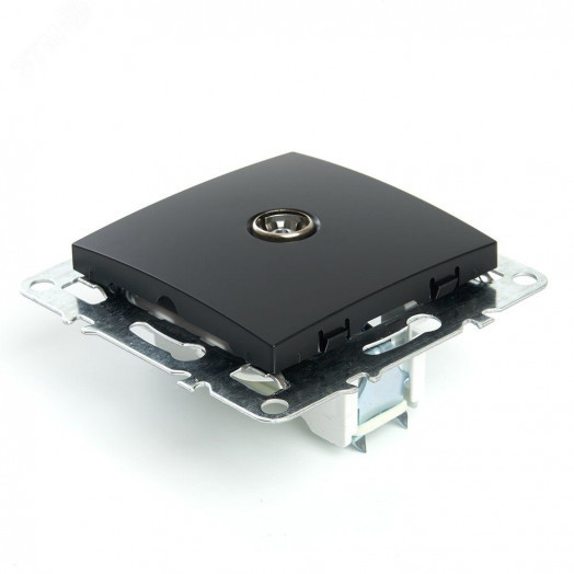 Розетка телевизионная одноместная 75 Ом 5-862МГц (механизм) серия Эрна черный STEKKER