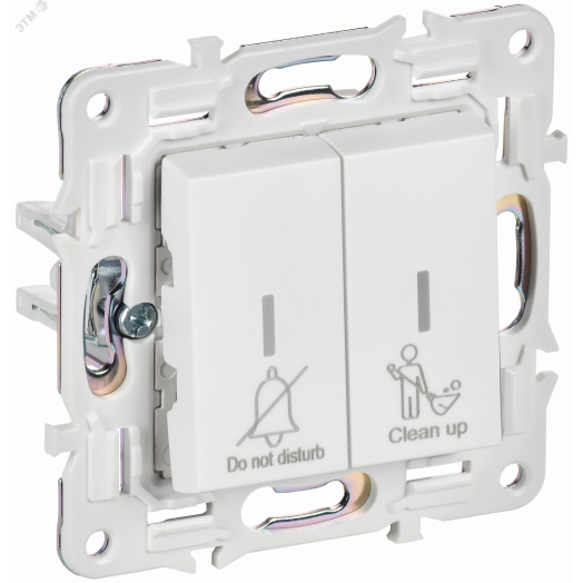 SKANDY Выключатель 2-клавишный с индикацией для отелей 10А SK-V16W арктический белый IEK