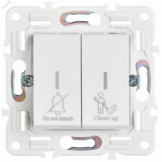 SKANDY Выключатель 2-клавишный с индикацией для отелей 10А SK-V16W арктический белый IEK