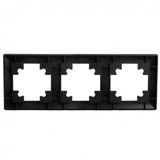 Рамка трехместная пластик серия Катрин черный STEKKER