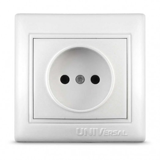 Розетка 1-м СП Севиль 16А IP20 без заземл. бел. UNIVersal С0022 Розетка 1-м СП Севиль 16А IP20 без заземл. бел. UNIVersal С0022