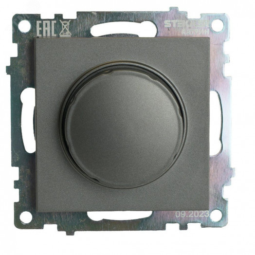 Выключатель диммирующий TRIAC (механизм) 250В 500W серия Катрин графит STEKKER