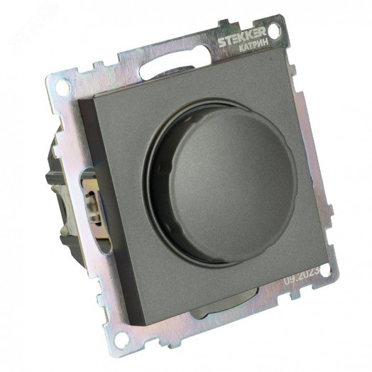 Выключатель диммирующий TRIAC (механизм) 250В 500W серия Катрин графит STEKKER