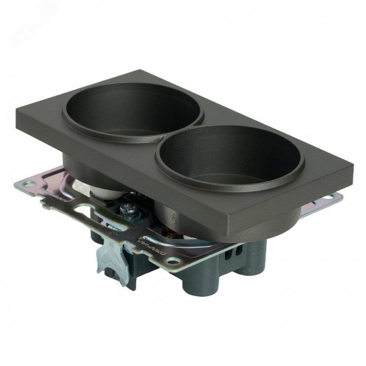 Розетка двухместная б/з (механизм) 250В 10А серия Катрин графит STEKKER