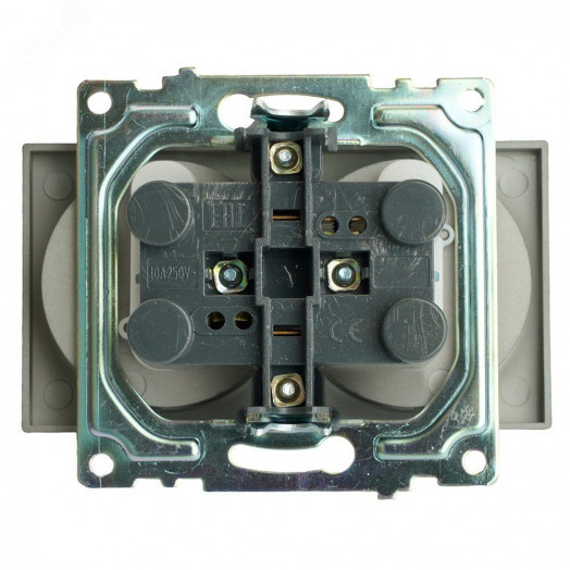 Розетка двухместная б/з (механизм) 250В 10А серия Катрин графит STEKKER