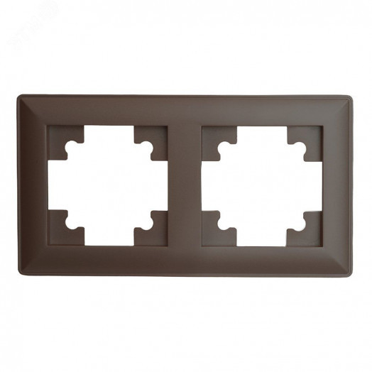 Рамка двухместная пластик серия Катрин шоколад STEKKER