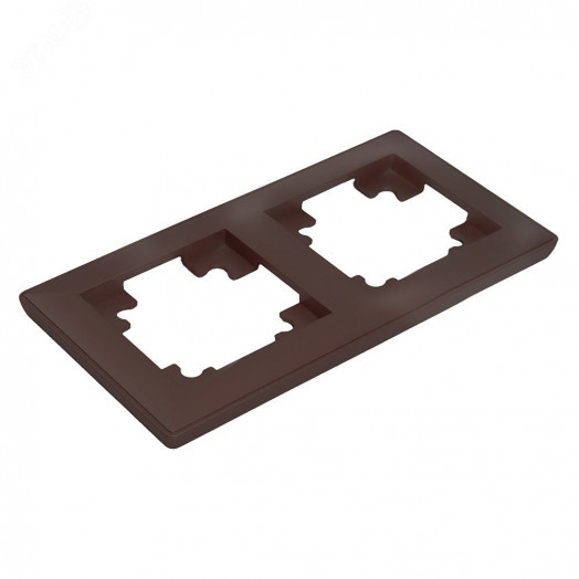 Рамка двухместная пластик серия Катрин шоколад STEKKER