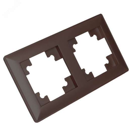Рамка двухместная пластик серия Катрин шоколад STEKKER
