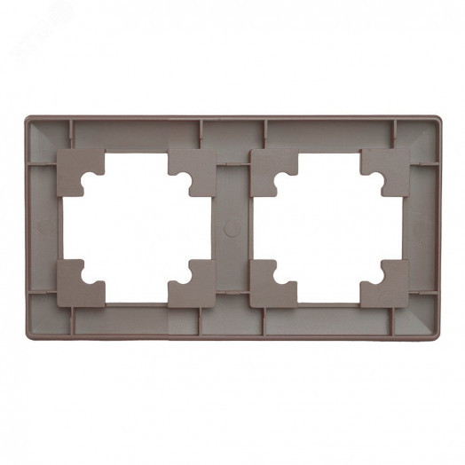 Рамка двухместная пластик серия Катрин шоколад STEKKER