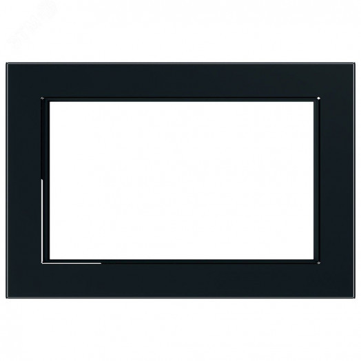 Рамка двухместная (без перемычки) стекло Катрин черный матовый