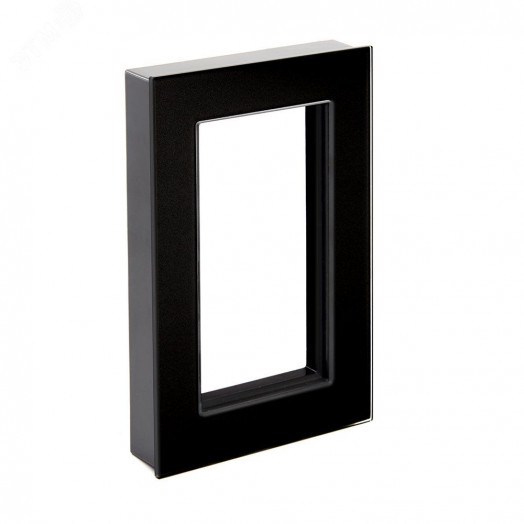 Рамка двухместная (без перемычки) стекло Катрин черный матовый