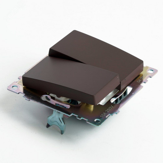 Переключатель двухклавишный (механизм) серия Катрин шоколад STEKKER