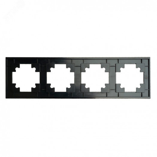 Рамка четырехместная стекло серия Катрин черный матовый STEKKER