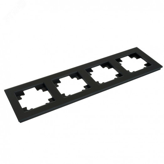 Рамка четырехместная стекло серия Катрин черный матовый STEKKER