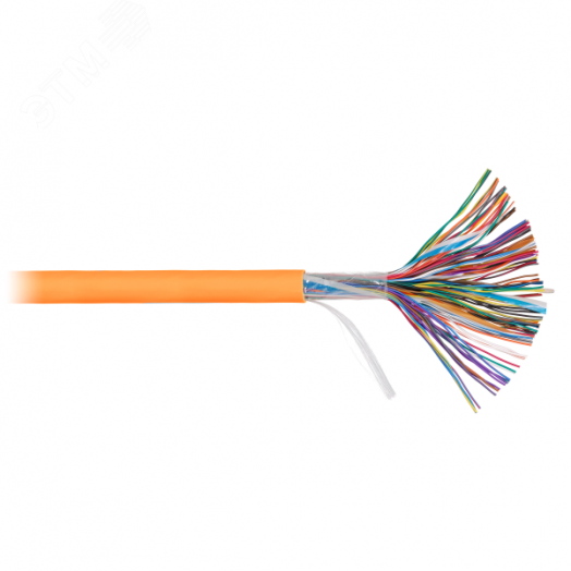 Кабель NIKOLAN U/UTP 50 пар, Кат.3 Класс C 16МГц одножильный BC (чистая медь) 26AWG 0.405мм внутренний/внешний LSZH -40С нг(А)-HFLTx оранжевый1м