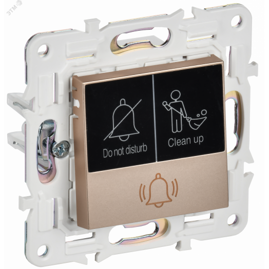 SKANDY Кнопка звонка с индикацией для отелей 10А SK-V17Sa песочный IEK