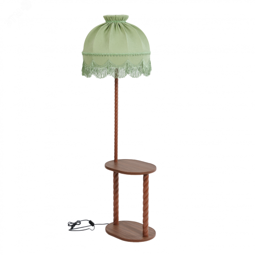 Светильник напольный НТБ 11-60-101 овал орех с абажуром Ретро фисташка