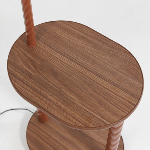 Светильник напольный НТБ 11-60-101 овал орех с абажуром Ретро фисташка