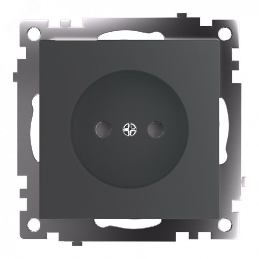 Розетка одноместная б/з (механизм) 250В 10А серия Катрин графит STEKKER