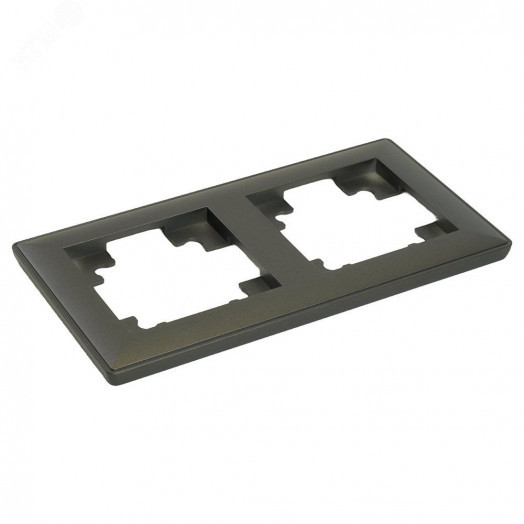 Рамка двухместная пластик серия Катрин графит STEKKER