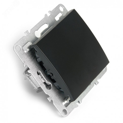 Выключатель одноклавишный (механизм) серия Эрна черный STEKKER