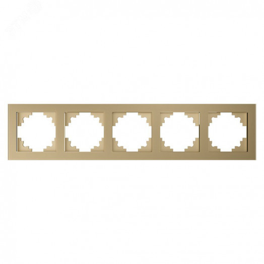 Рамка пятиместная стекло серия Катрин золото STEKKER