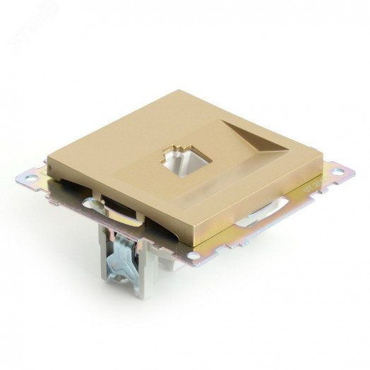 Розетка компьютерная одноместная (механизм) RJ-45 серия Катрин золото STEKKER