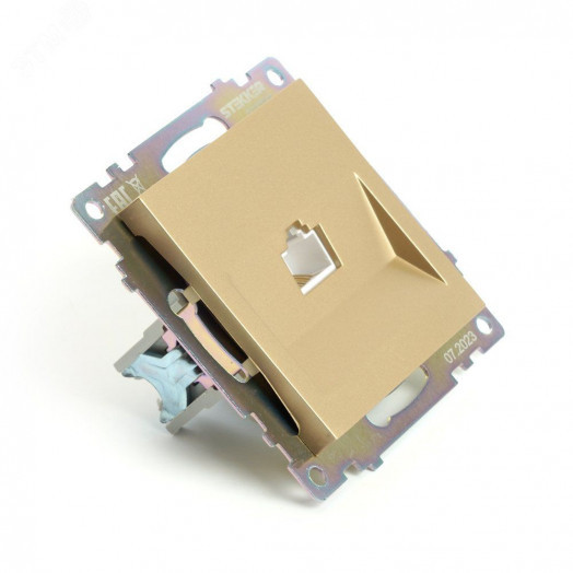 Розетка компьютерная одноместная (механизм) RJ-45 серия Катрин золото STEKKER