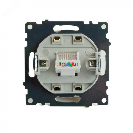 Розетка компьютерная одноместная (механизм) RJ-45 серия Катрин золото STEKKER