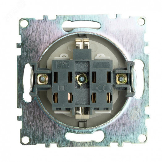 Розетка одноместная с/з с крышкой серия Катрин графит STEKKER