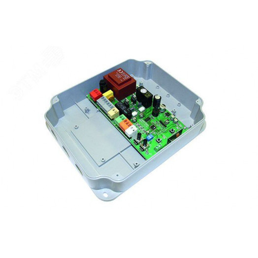 Блок управления для распашных приводов (плата+корпус), 230 В, 30 mA, максимальная коммутируемая мощность 2,2 кВт, -40…+55град.C. Память приемника составляет 60 брелков!